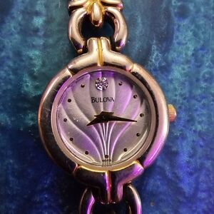 Bulova Women's Two-Tone Watch With Diamond